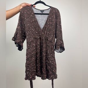 Torrid Brown Peplum Top
